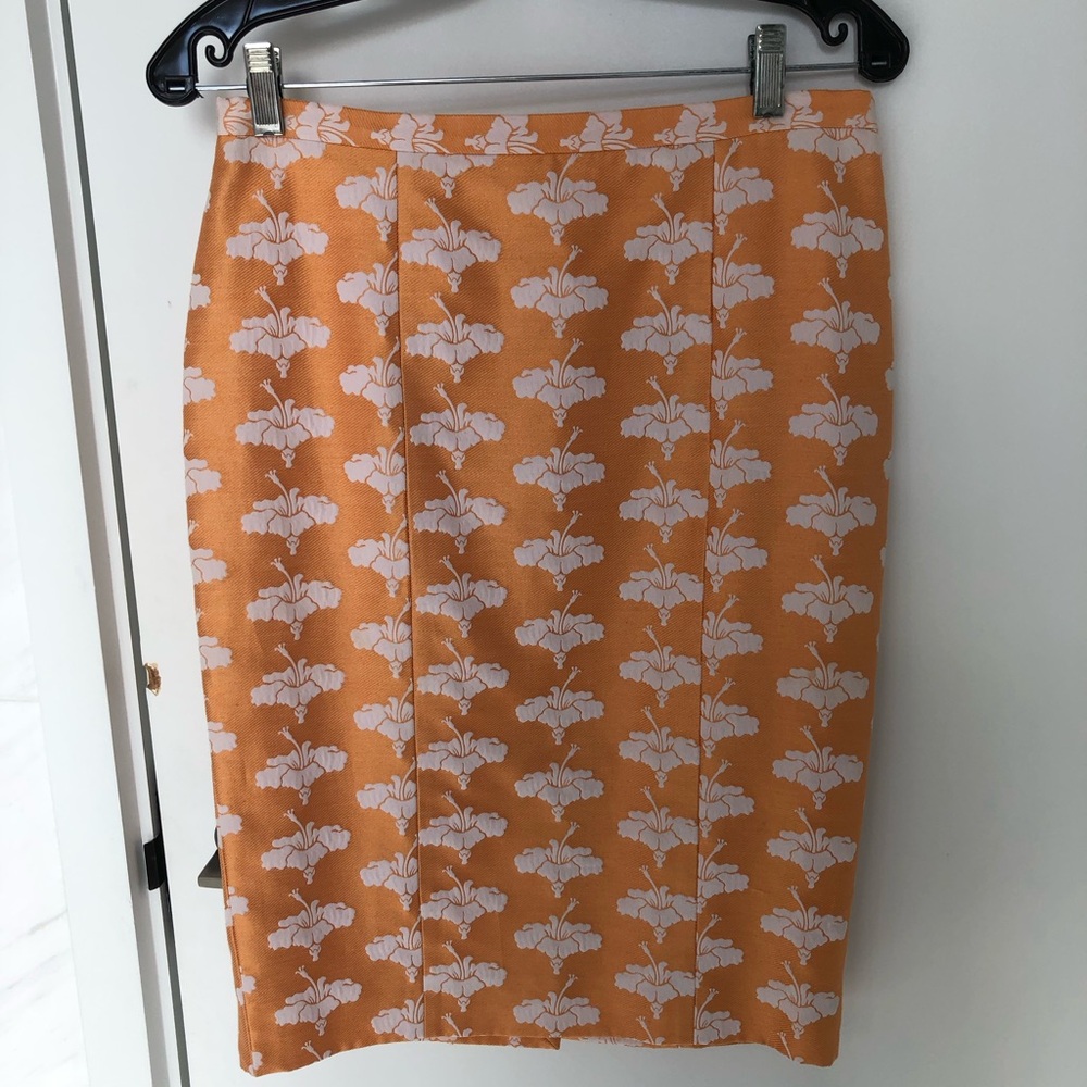 Moschino Floral Orange Pencil Skirt
